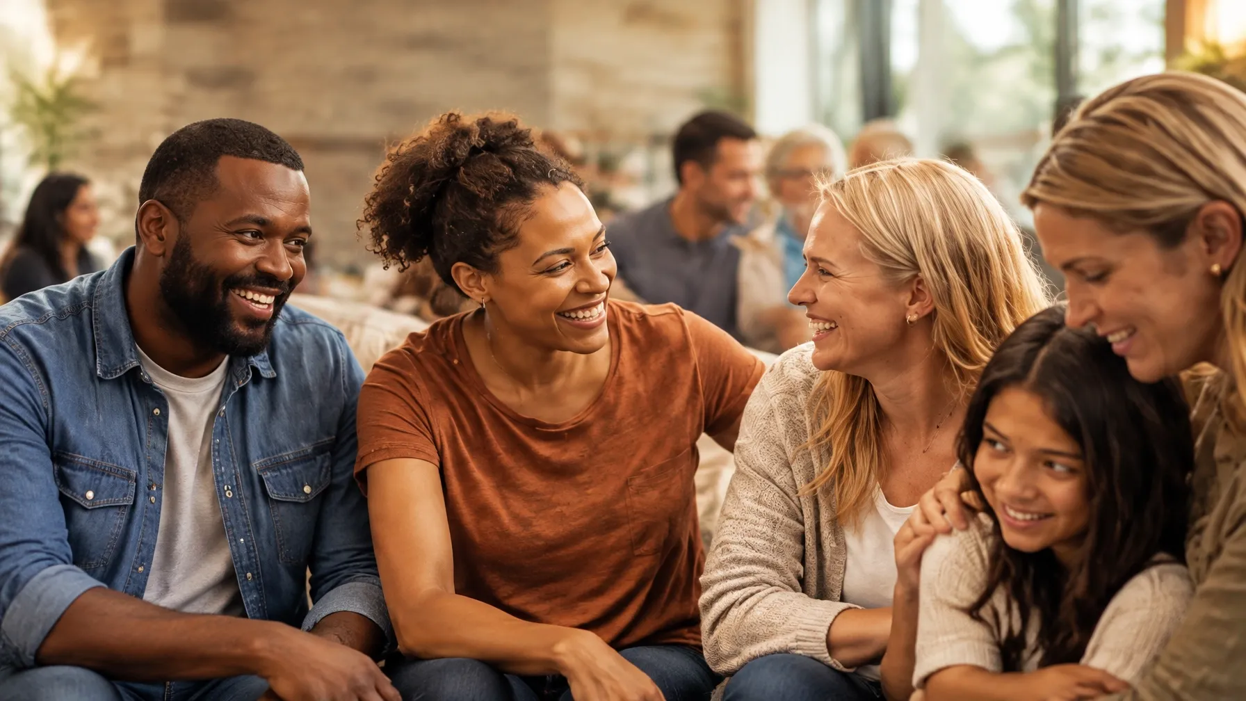 Friends sharing laughter and fellowship together